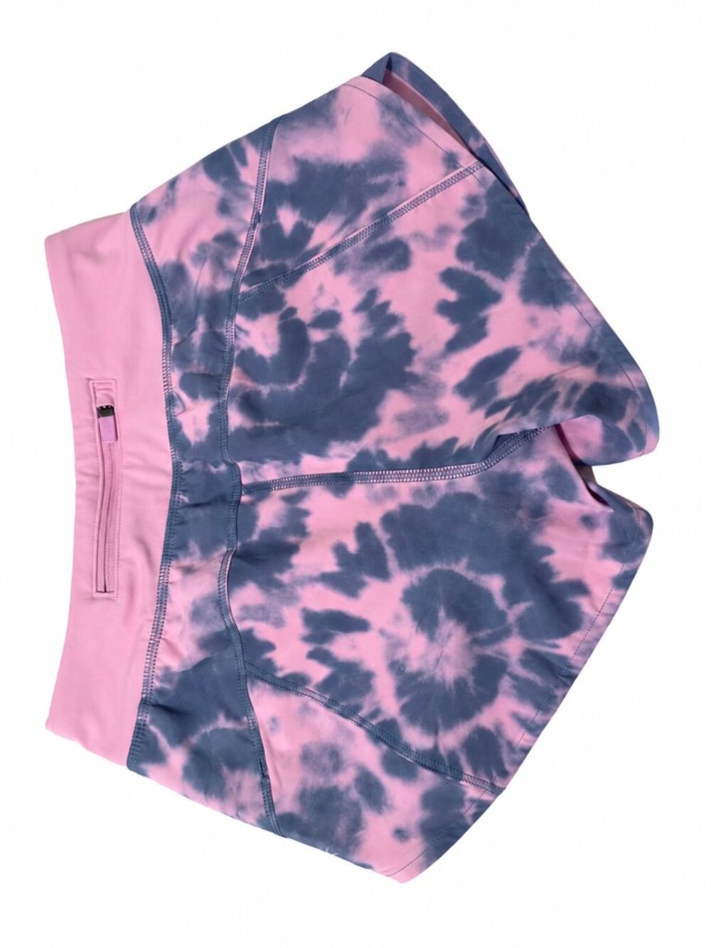 Athleta Girl Run The World 3" Tie Dye Running Shorts Pink Blue Size XS 6